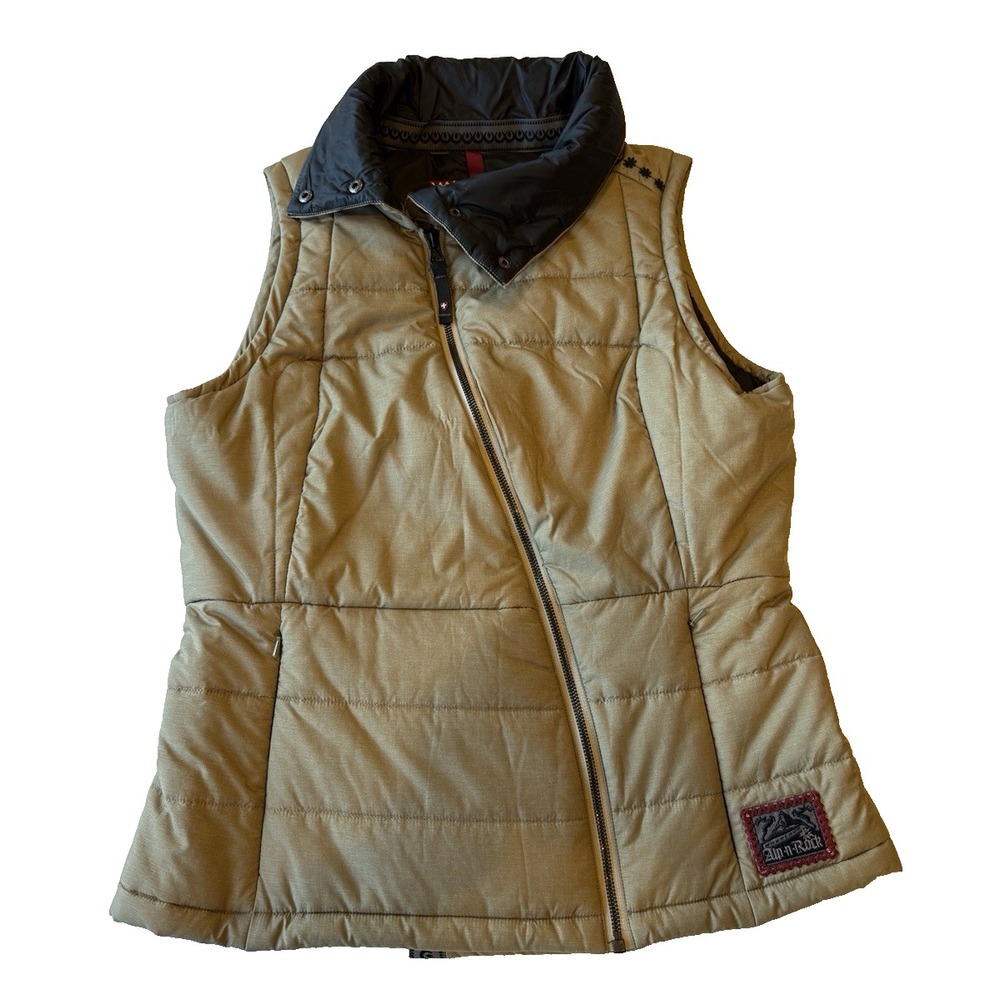 Alp N Rock Puffer Vest Womens 3 Beige‎ Quilted Zip Pockets